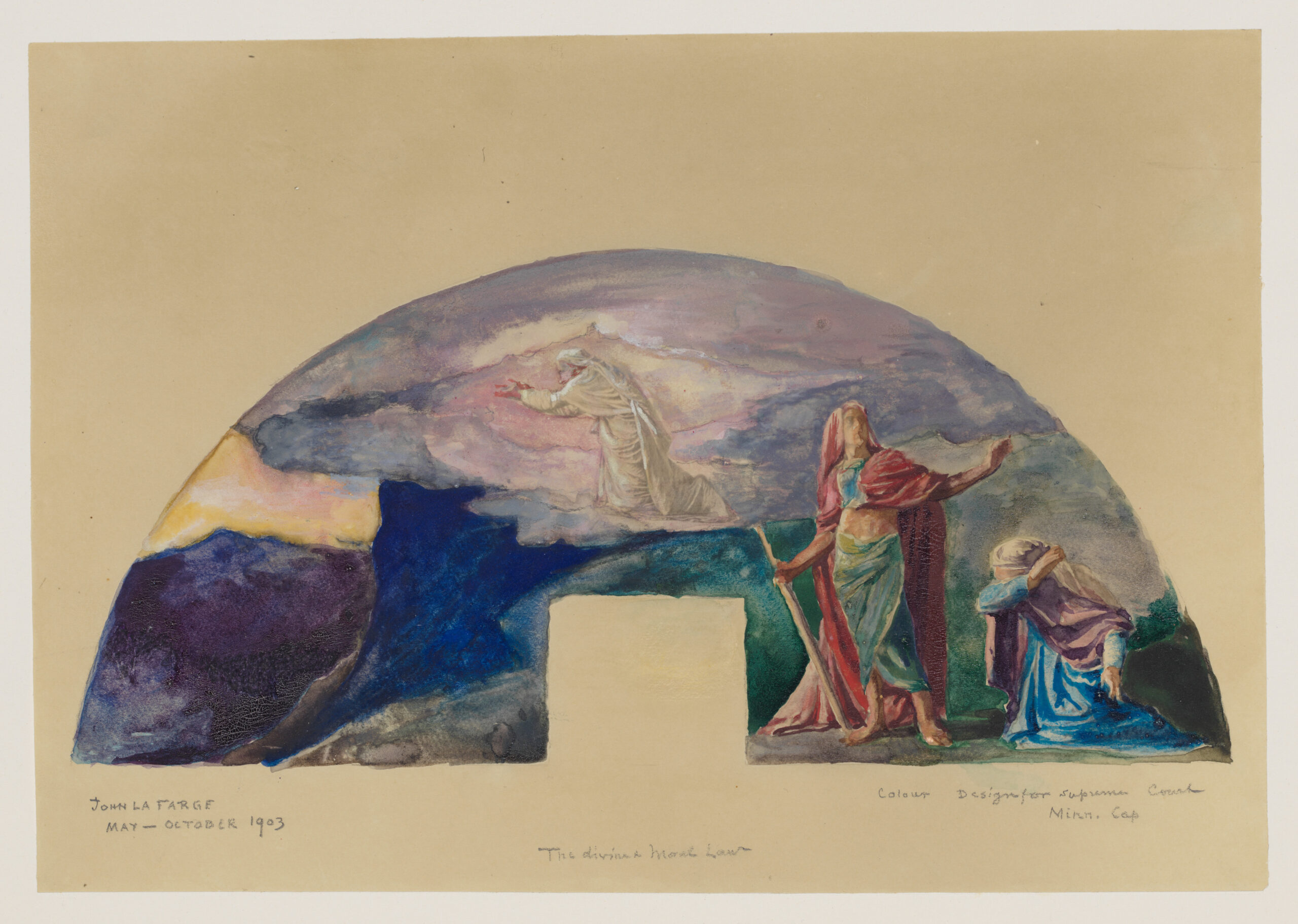 Painting by John La Farge showing Moses receiving the divine law, symbolizing God’s revelation at Sinai.