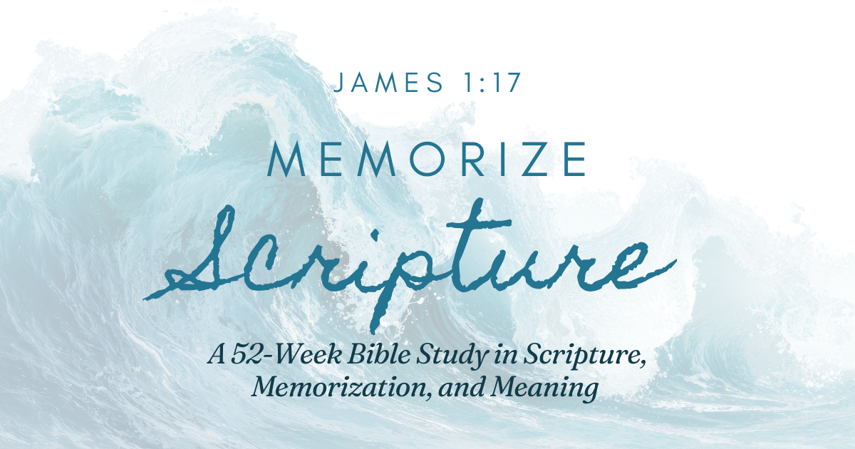 Memorize Scripture James 1:17 meaning study featuring shifting shadows theme and 52-week Bible study graphic